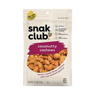 Snak Club Coconutty Cashews 2.5 oz Bag