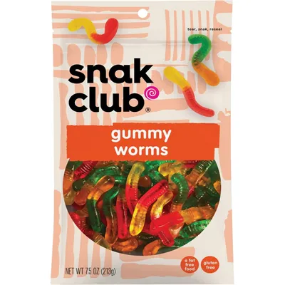 Snak Club Gummy Worms 7.5oz Bag