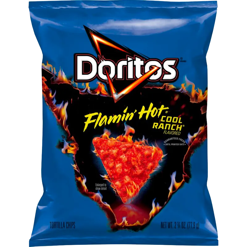 Doritos Tortilla Chips, Flamin' Hot Cool Ranch Flavored Bag view 1