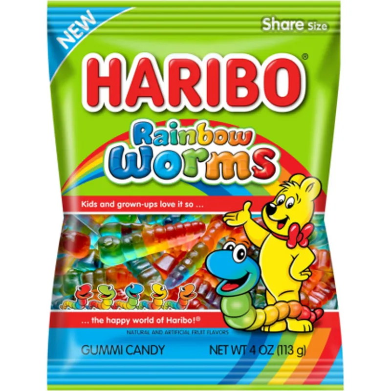 Haribo Rainbow Worms Gummy Candy view 1