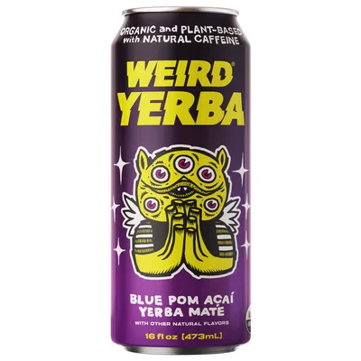 Weird Yerba Mate Blue Pom Acai 16 oz Can