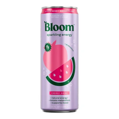 Bloom Sparkling Energy Strawberry Watermelon 12 oz Can