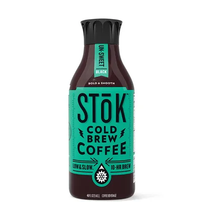 STōK Unsweet Black Cold Brew Coffee 48 oz Bottle