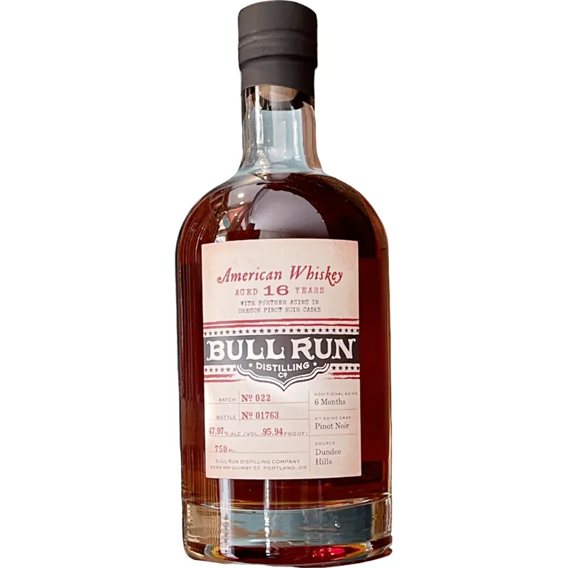 Bull Run 16 Year Old Pinot Noir Finish American Whiskey view 1