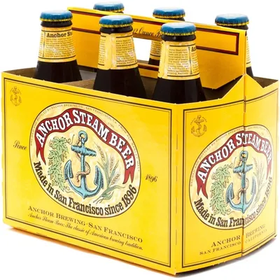 Anchor Steam Beer 6 Pack 12 oz Bottles