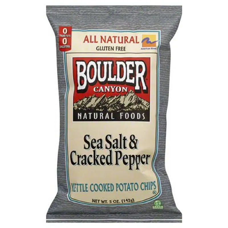 Boulder Canyon Sea Salt & Cracked Pepper Kettle Chips view 1