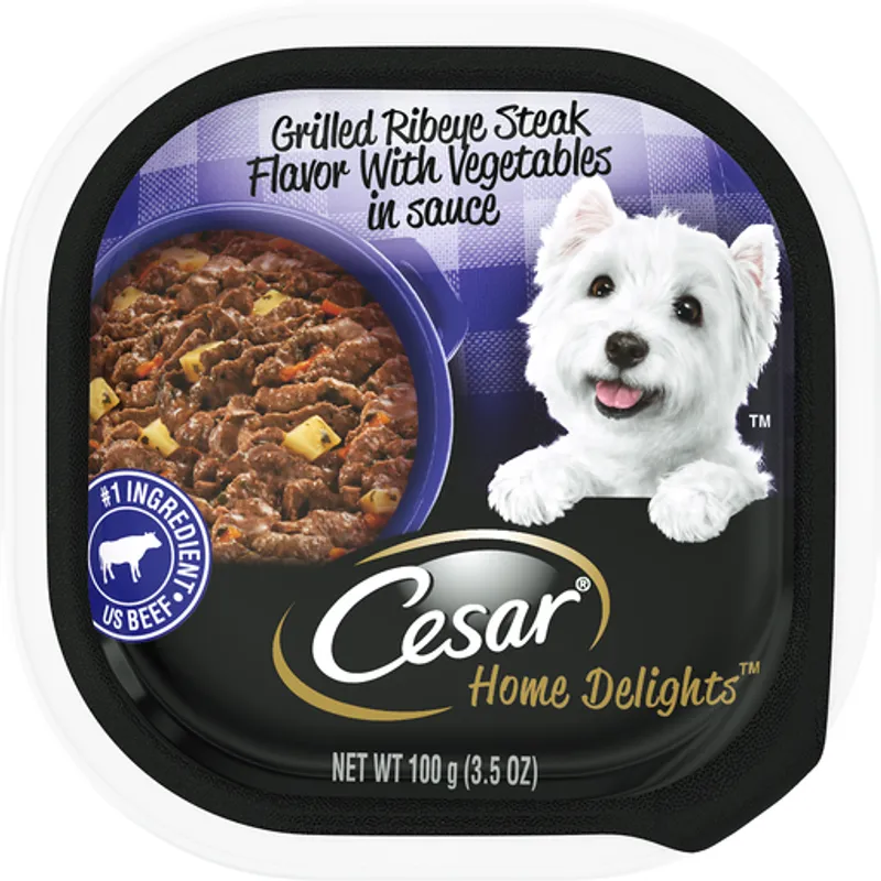 Cesar Home Delights Grilled Ribeye Steak Flavor Wet Dog Food view 1