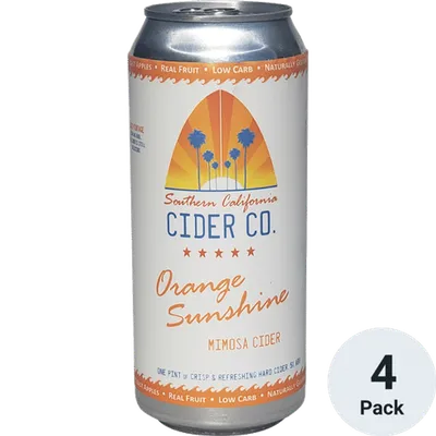 SoCal Orange SunShine Mimosa Cider 4 Pack 16 oz Cans