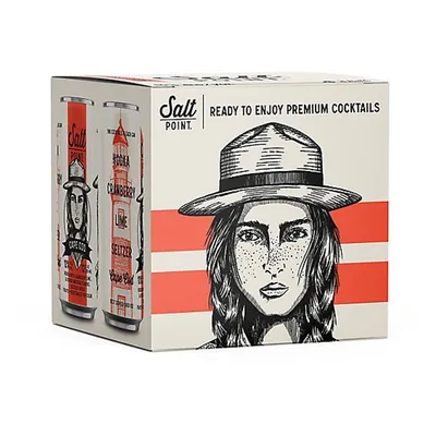 Salt Point Cape Cod Vodka Cranberry Lime Cocktail 4 Pack 12 oz Cans
