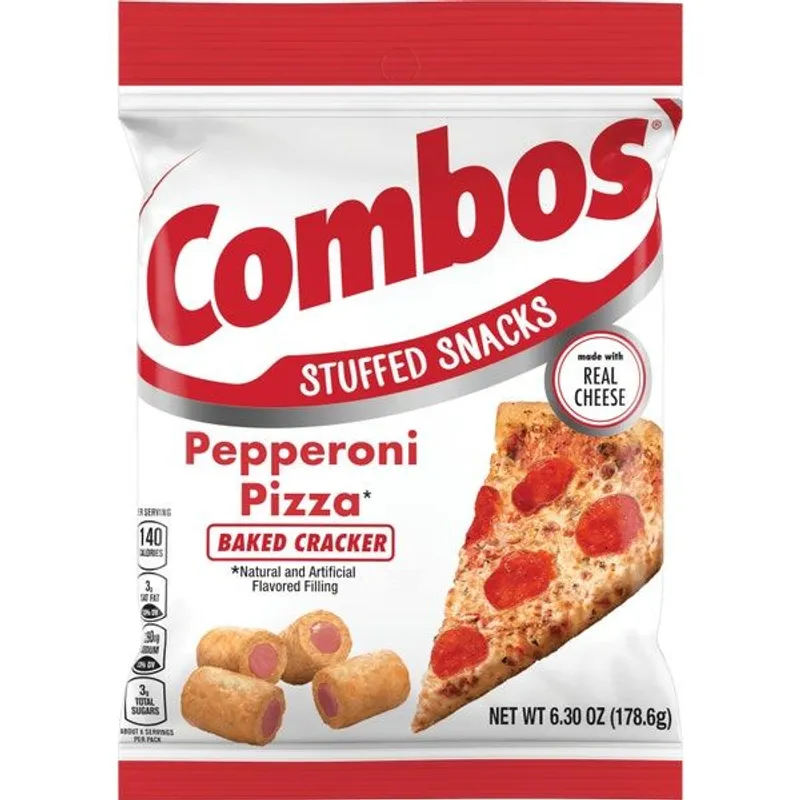 Combos Pepperoni Pizza Cracker Stuffed Snacks view 1