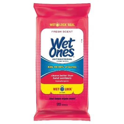 Wet Ones Antibacterial Hand Wipes Fresh Scent 20 wipes