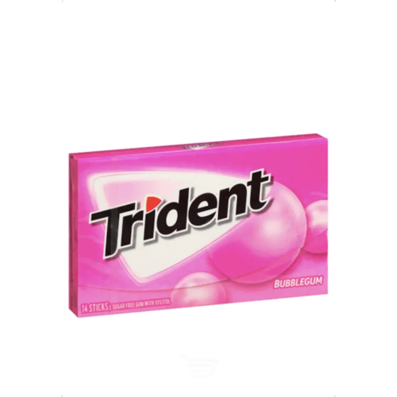 Trident Sugar Free Gum Bubblegum - with Xylitol Box view 1