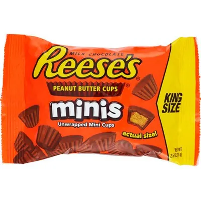Reese's Peanut Butter Cups Candy King Size - minis - Unwrapped Mini Cups 2.5 oz Bag