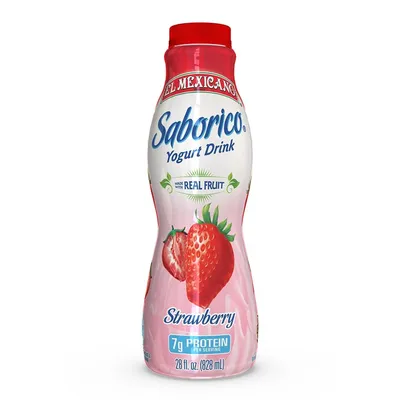 El Mexicano Saborico Strawberry Yogurt Drink 28 oz Bottle
