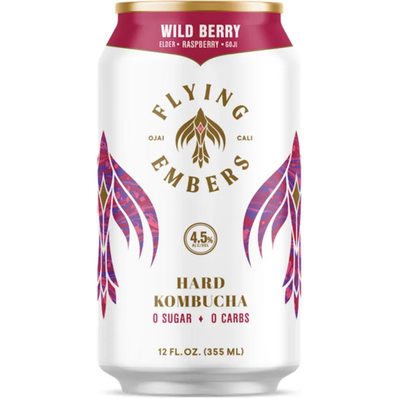 Flying Embers Wild Berry Hard Kombucha view 1