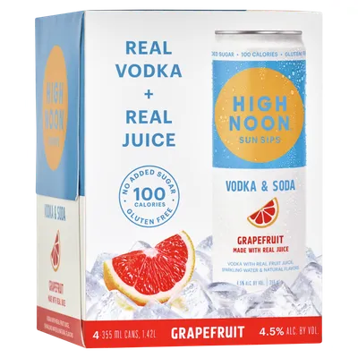 High Noon Grapefruit Hard Seltzer 4x 355ml Cans