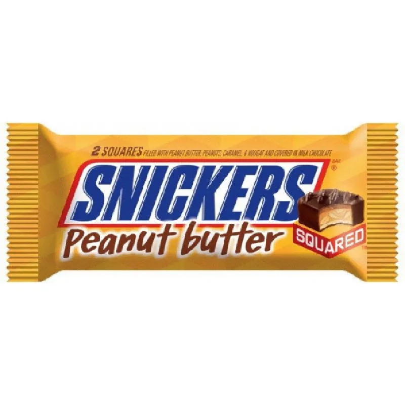 Snickers Squared Candy Bar Peanut Butter - Squares - Twist to Close view 1