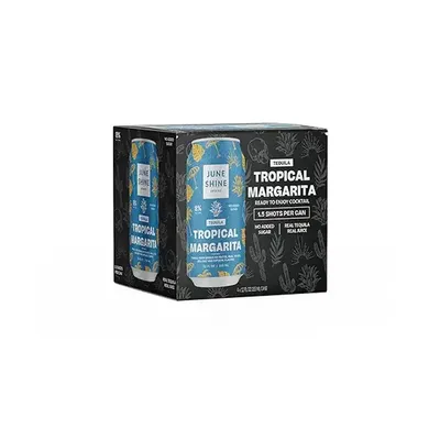 JuneShine Tropical Margarita Tequila Cocktail 4 Pack 12 oz Cans