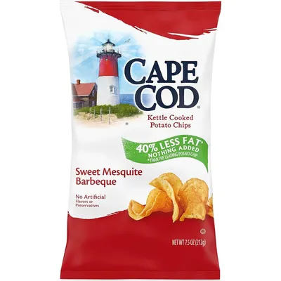 Cape Cod Sweet Mesquite Barbeque Kettle Cooked Potato Chips 7.5 oz Bag