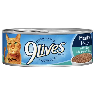 9Lives Meaty Paté with Real Chicken & Tuna 5.5 oz Can