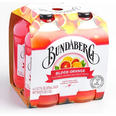 Bundaberg Sparkling Fruit Drink Blood Orange 4 Pack 12.7oz