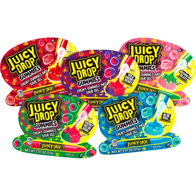 Juicy Drop Candy, Blue Rebel, Gummies 2.01oz Bag