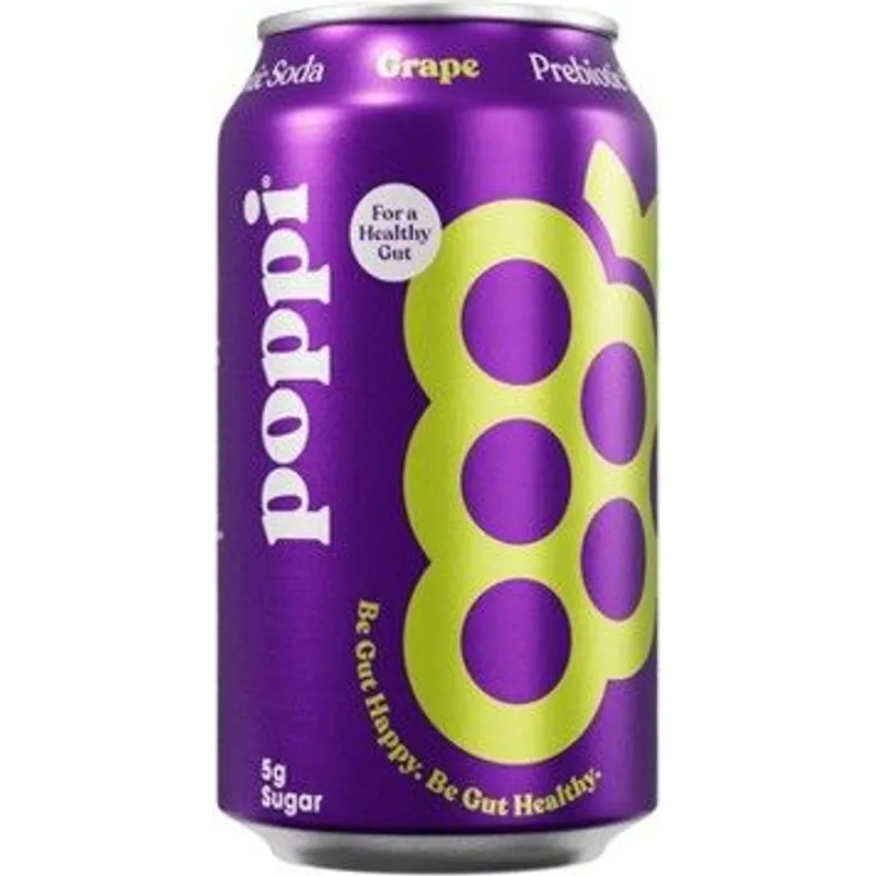 Poppi Grape Prebiotic Soda view 1