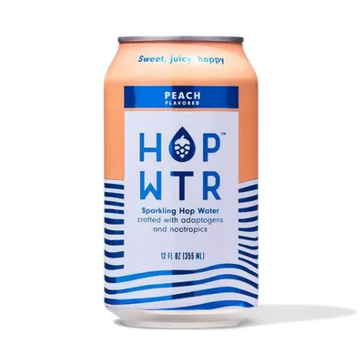 HOP WTR Peach Non-Alcoholic Sparkling Hop Water 6pk 12 oz Cans