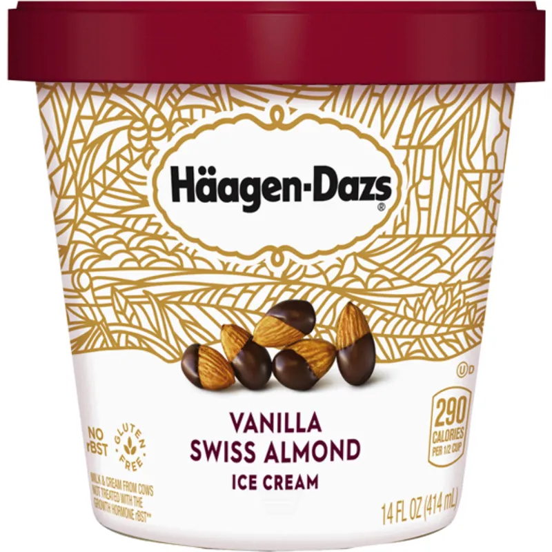 Haagen-Dazs Vanilla Swiss Almond Ice Cream view 1