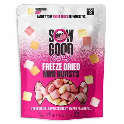Sow Good Mini Bursts Freeze Dried Candy 4.5 oz Bag