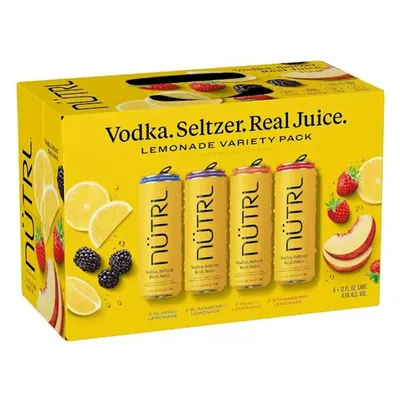 Nutrl Vodka Lemonade Seltzer Variety Pack 8 Pack 12 oz Cans