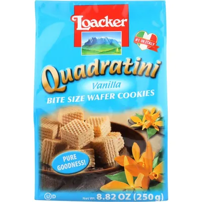Loacker Quadratini Vanilla Wafer Cookies 8.82oz Pouch