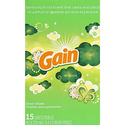 Gain Original Dryer Sheets 15x 2oz Counts