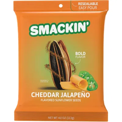 Smackin Cheddar Jalapeño Sunflower Seeds 4 oz Bag