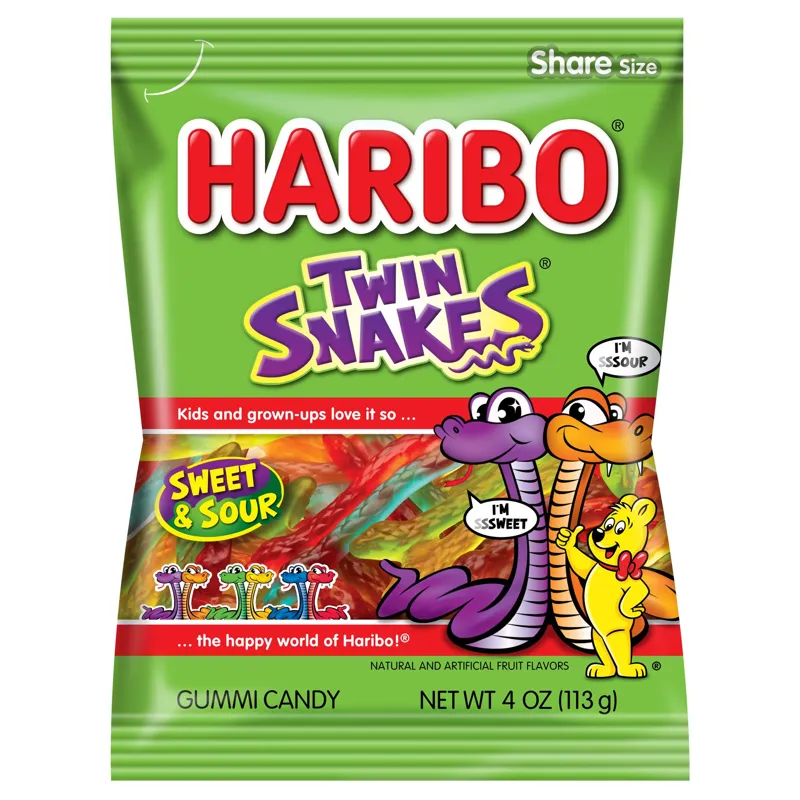 Haribo Twin Snakes Sweet and Sour Gummy Candy view 1