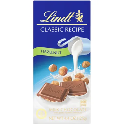 Lindt Classic Recipe Candy Bar Hazelnut 4.4 oz Box
