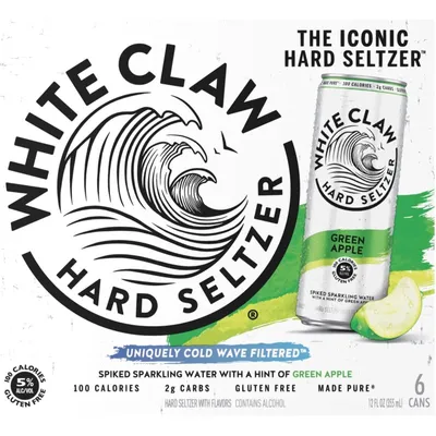 White Claw Green Apple Hard Seltzer 6 Pack 12oz Cans