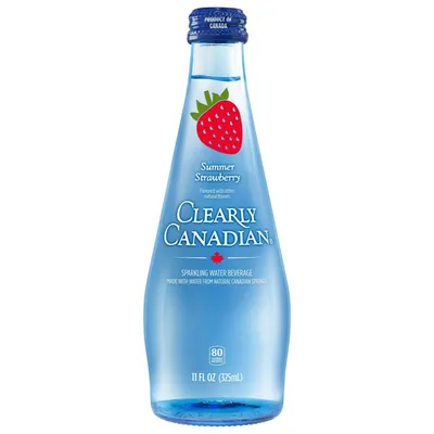 Clearly Canadian Summer Strawberry Flavored Sparkling Water 11 oz