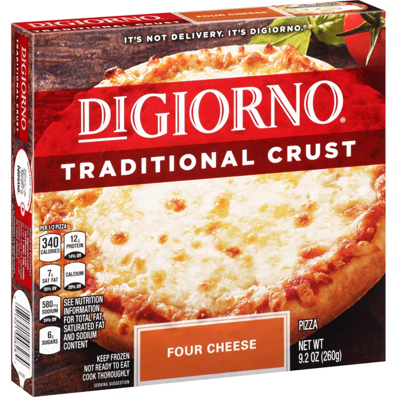 Digiorno Traditional Crust Four Cheese Pizza Box view 1