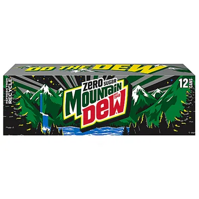 Mountain Dew Zero Sugar 144 oz 12 Pack Cans