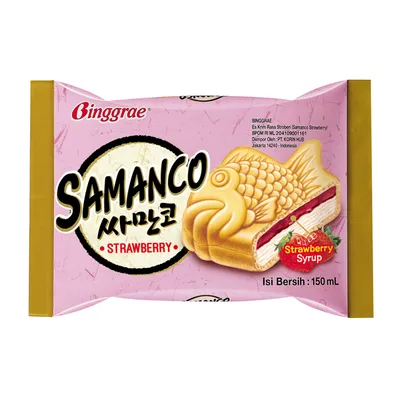 Binggrae Samanco Strawberry Ice Cream Sandwich 150 ml
