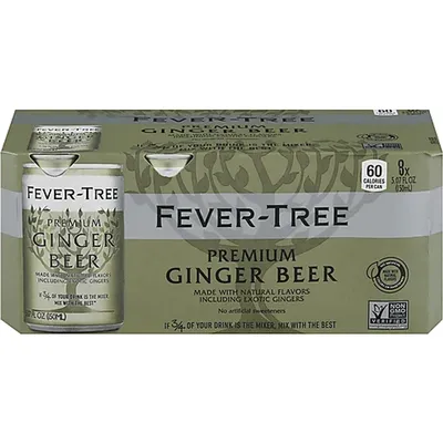 Fever Tree Premium Ginger Beer 8 pack 5.07 oz Cans