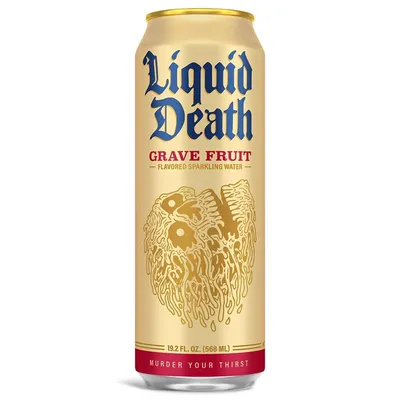 Liquid Death Grave Fruit Flavored Sparkling Water 19.2 oz