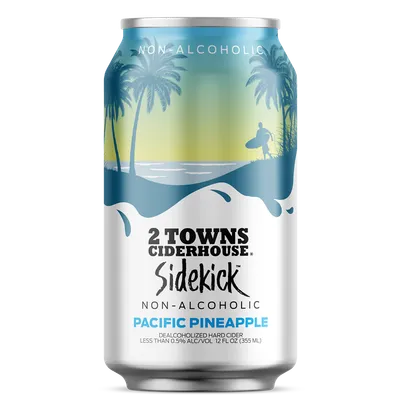 2 Towns Ciderhouse Sidekick Non-Alcoholic Pacific Pineapple 12oz Can