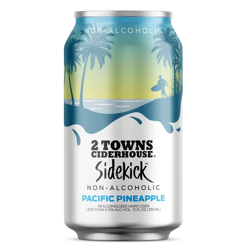 2 Towns Ciderhouse Sidekick Non-Alcoholic Pacific Pineapple view 1