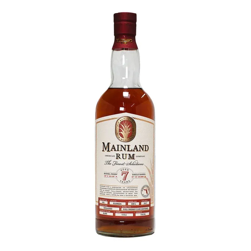 Mainland Rum Barrel Proof 7 Year Florida view 1