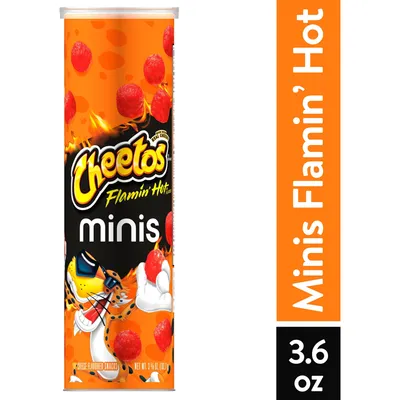 Cheetos Minis Flamin' Hot Cheese Flavored Snacks, 3.625 Oz Bag