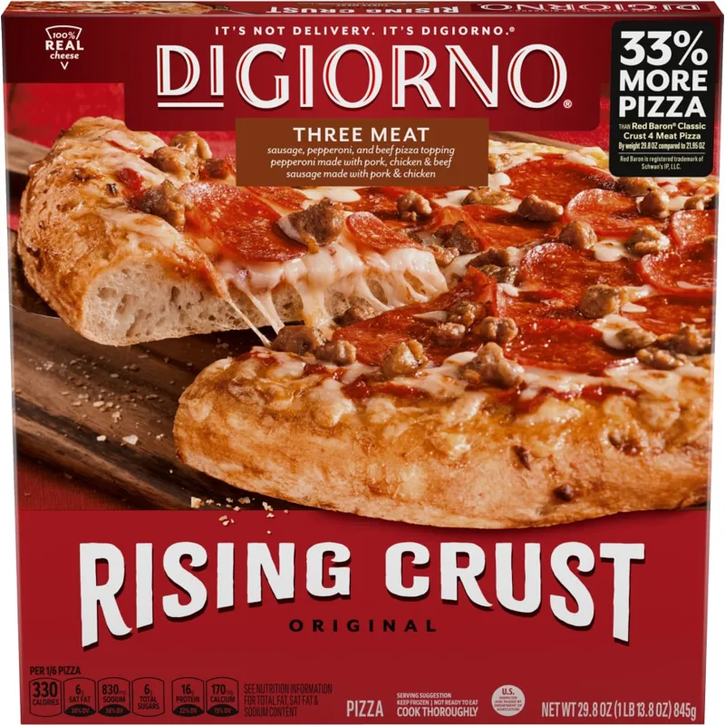 DiGiorno Rising Crust Three Meat Pizza Box view 1