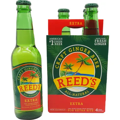 Reed's Extra Ginger Beer 4 Pack 12oz Bottles