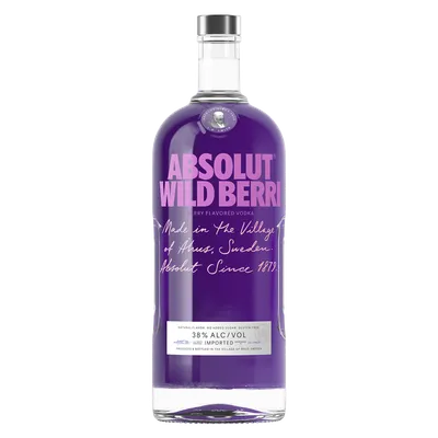 Absolut Berry Flavored Vodka Wild Berri 76 750mL
